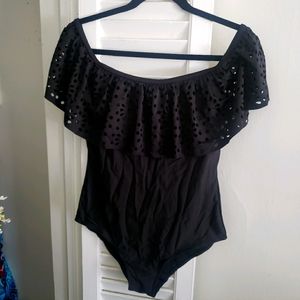 Super cute lacey over the shoulder swimsuit